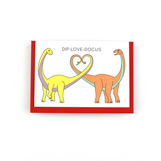 Dip-love-docus Dinosaur Valentine's Day Greeting Card