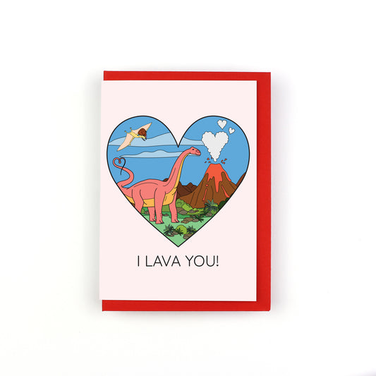 I lava you Dinosaur Greeting Card