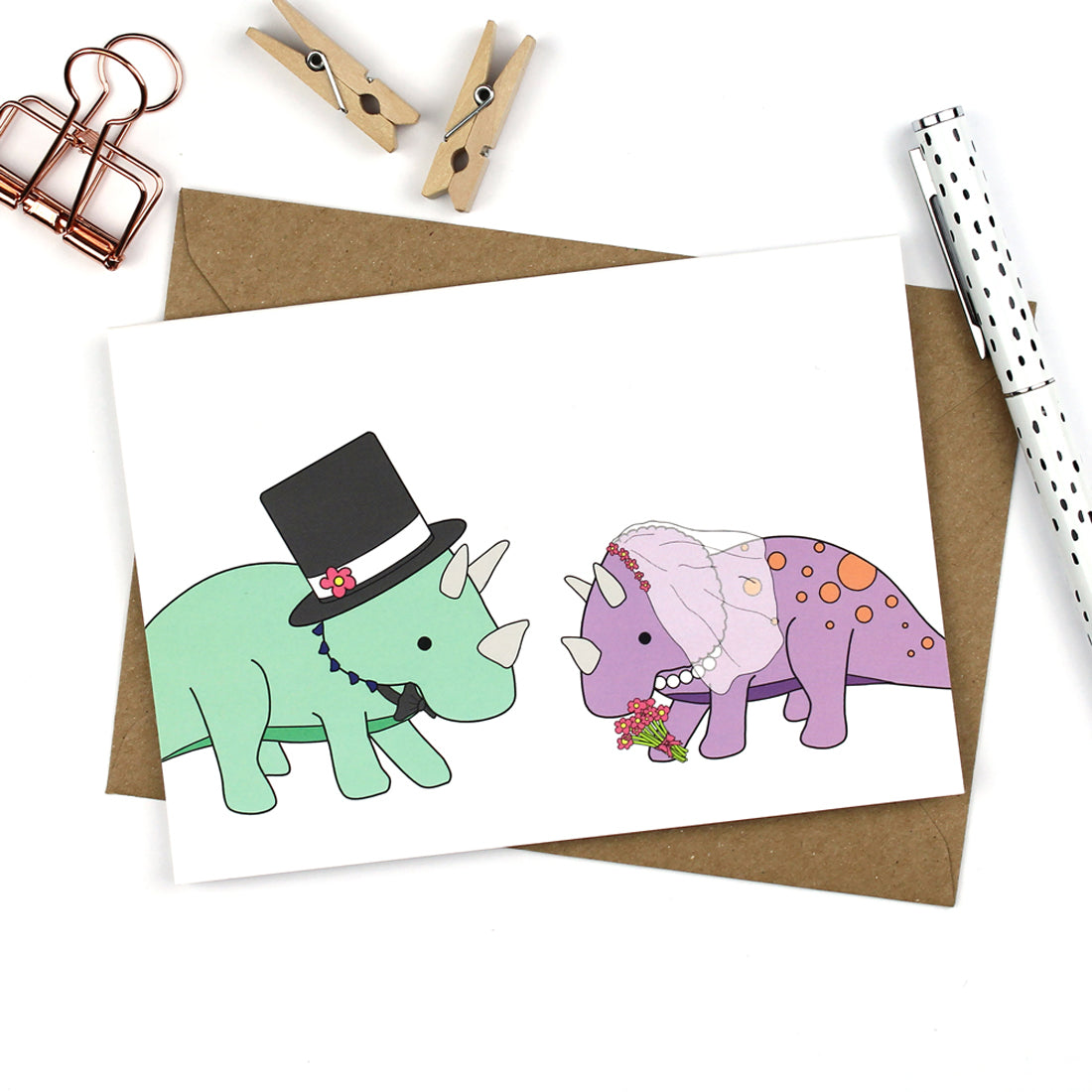Dinosaur Wedding Greeting Card