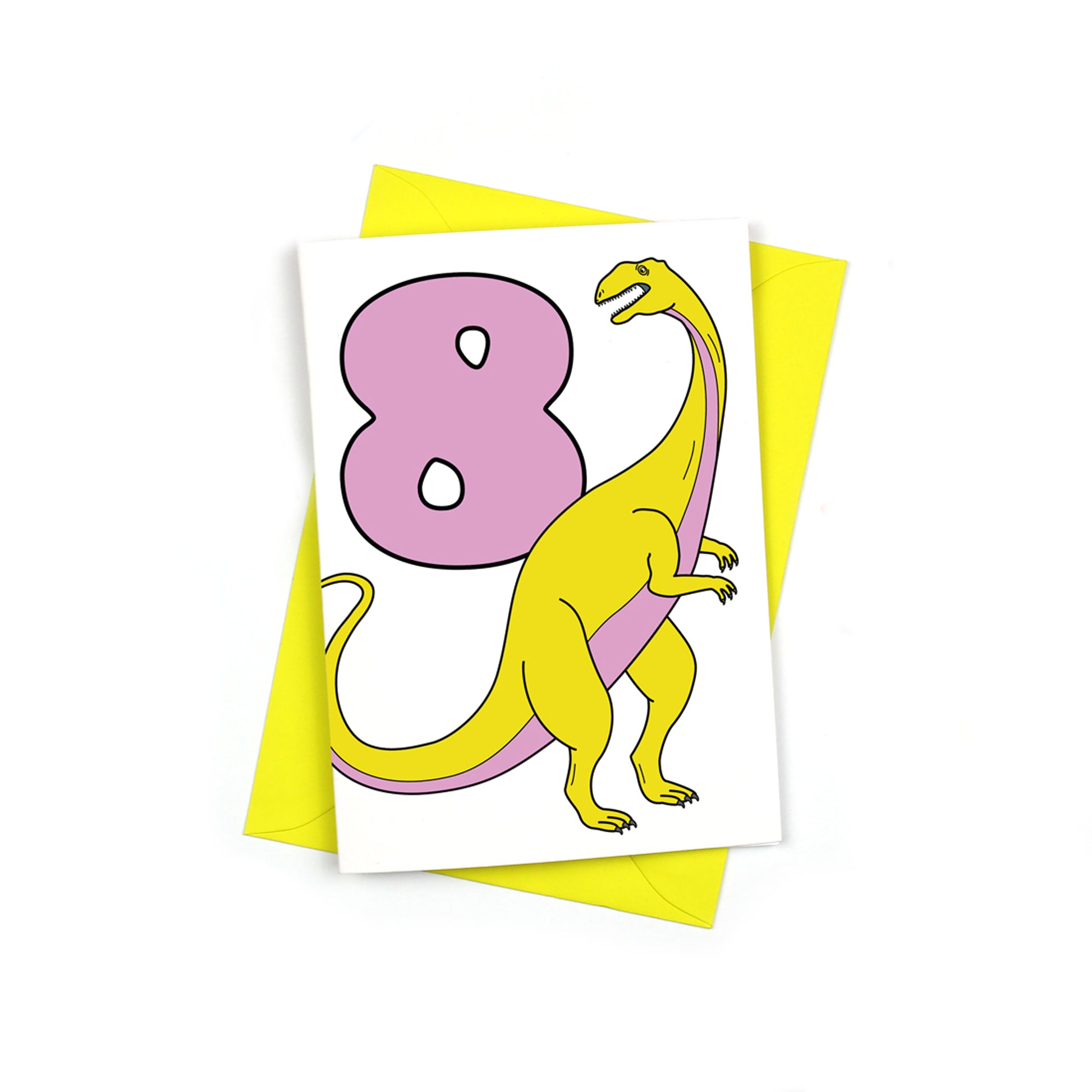 Number 8 Dinosaur Greeting card