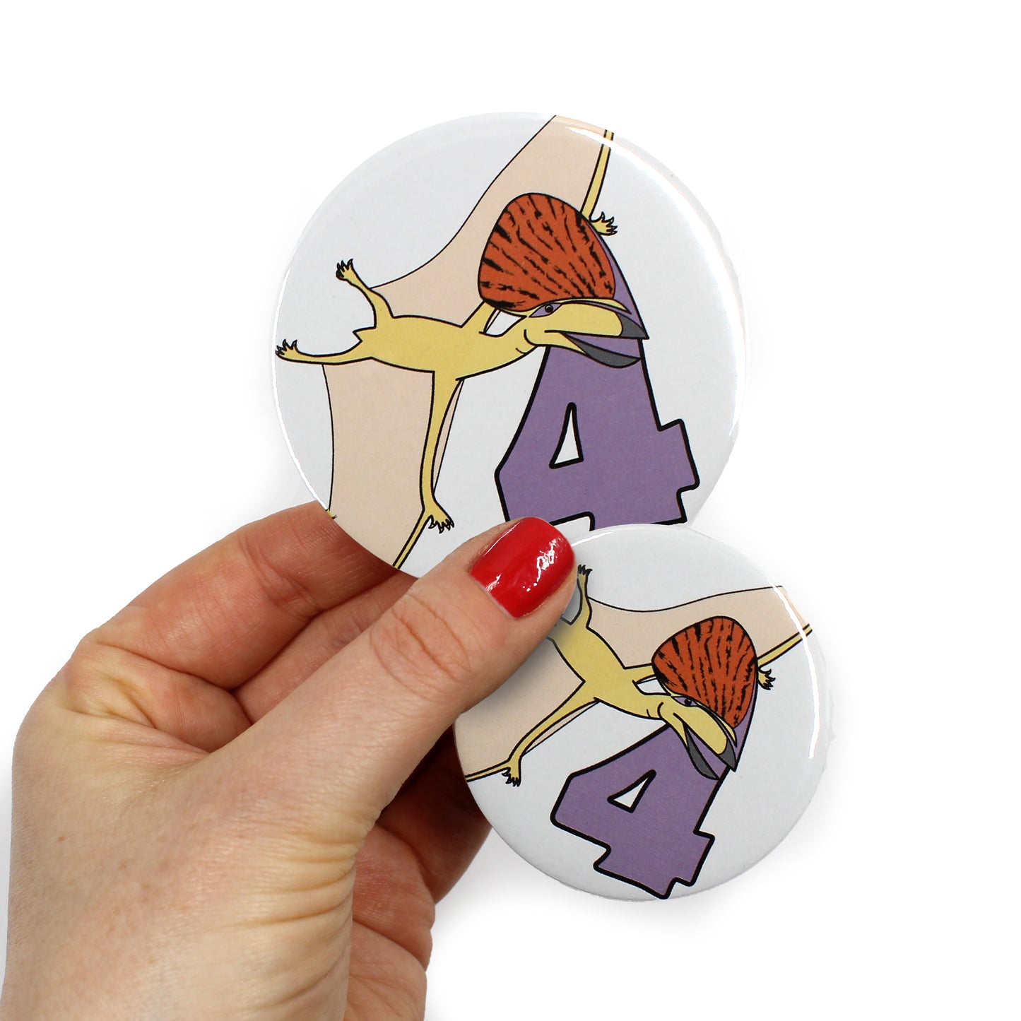 Number 04 Dinosaur Greeting Card and Badge
