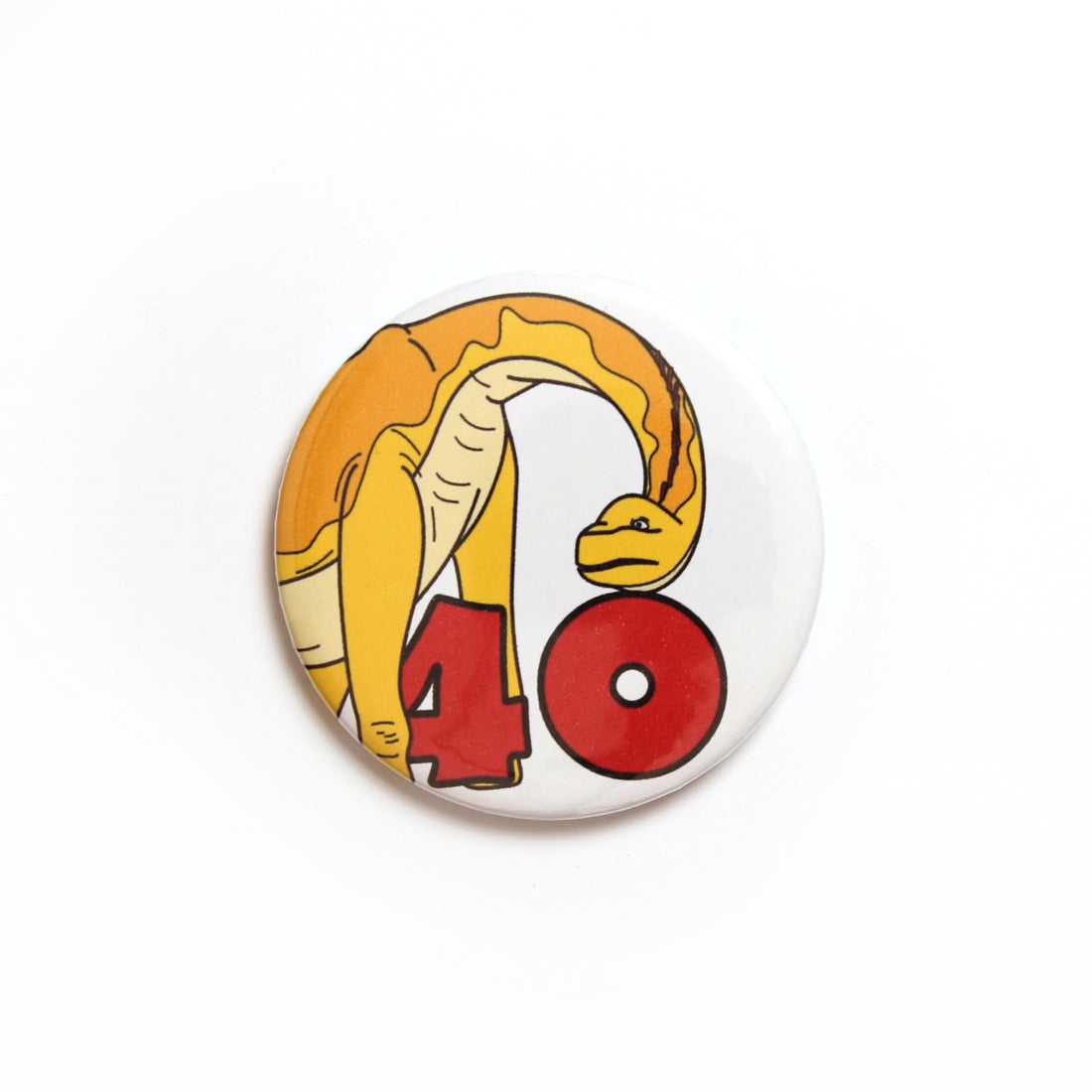 number 40 Dinosaur Greeting card badge