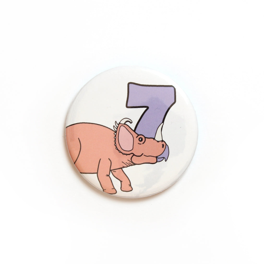 Number 07 Dinosaur Greeting Card and Badge