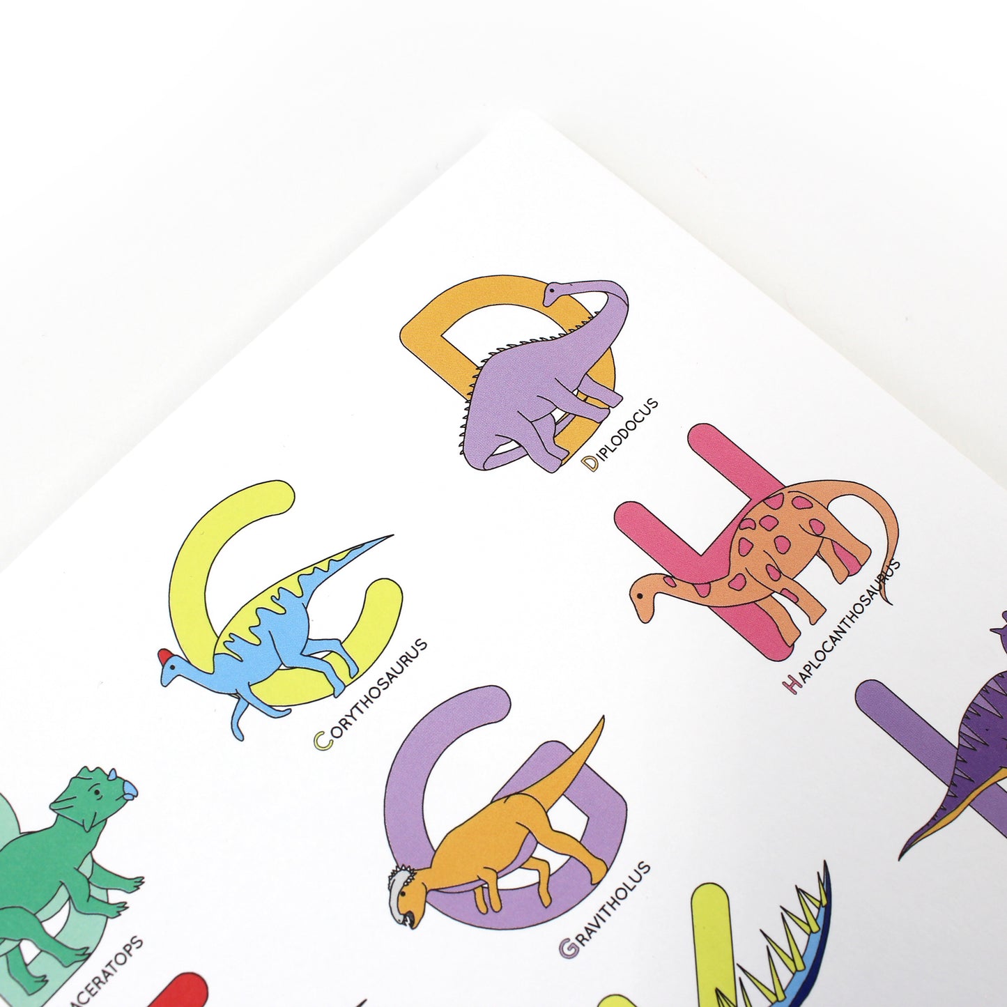 Large Letter Dinosaur Alphabet Poster Print