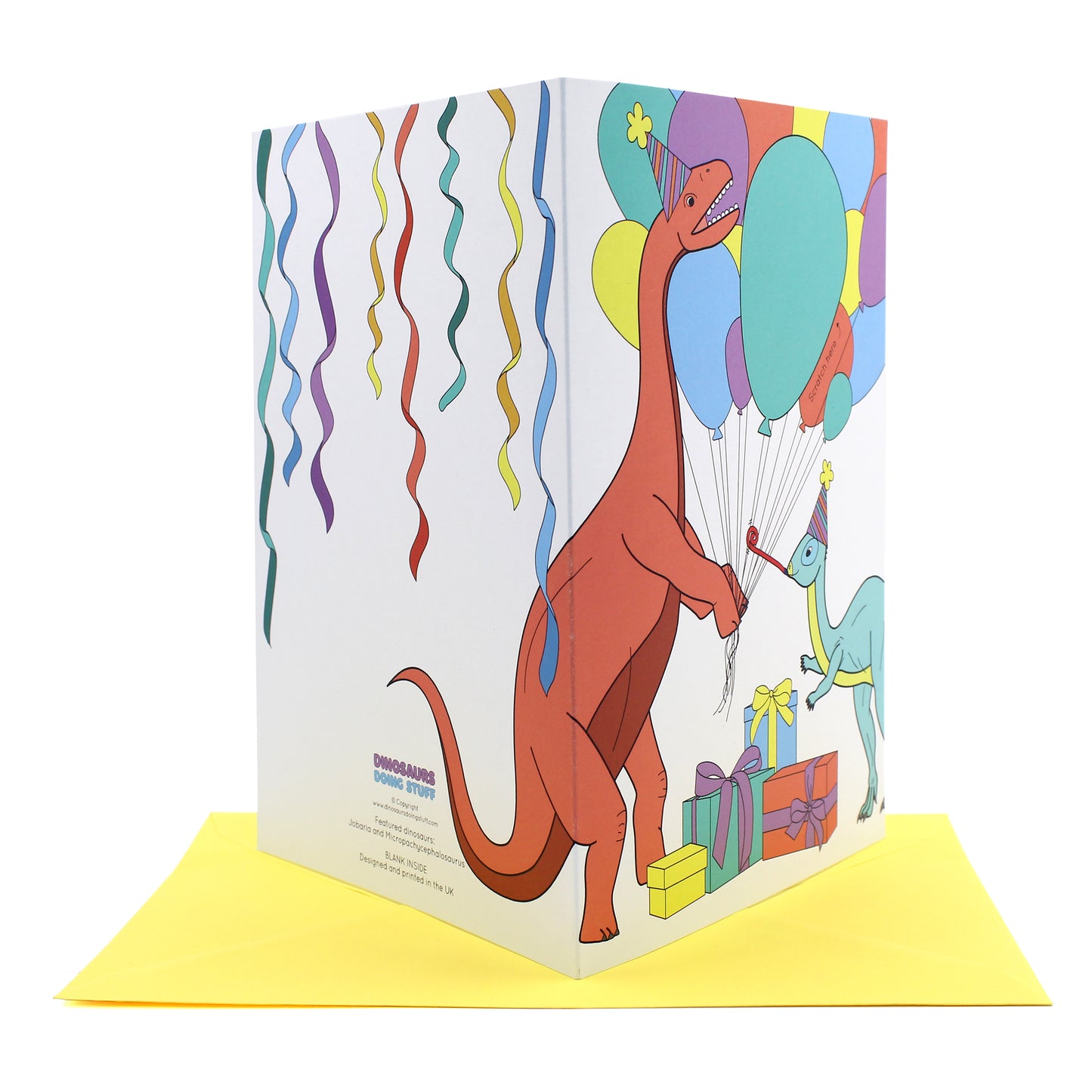 Dinosaur balloon scratch card