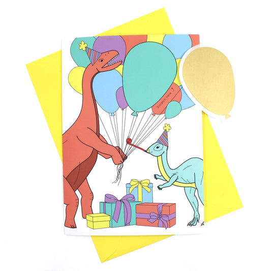 Dinosaur balloon scratch card