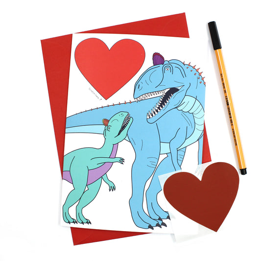 dinosaur heart scratch card