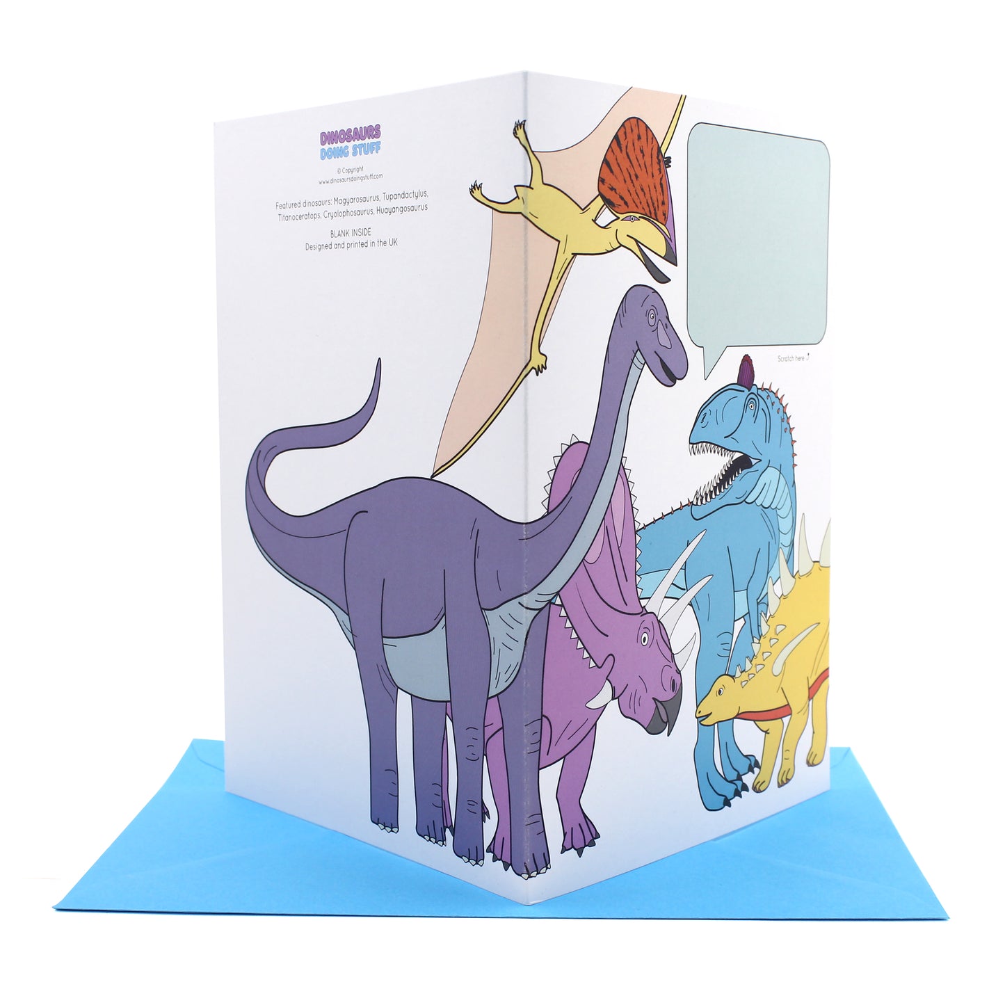 dinosaur speech bubble scratch card