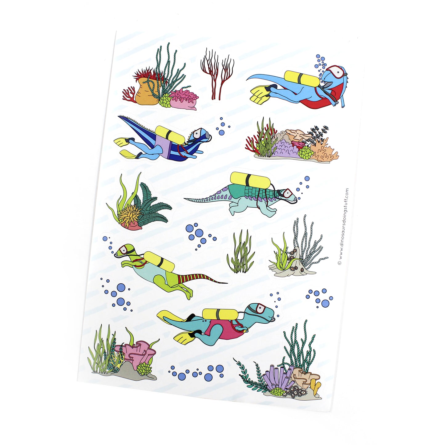 under the water dinosaur sticker sheet