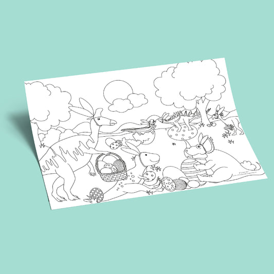 dinosaur easter colouring sheet