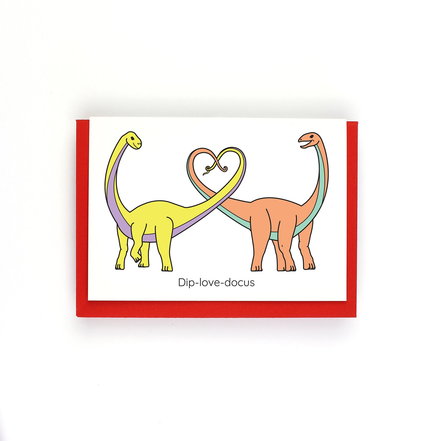 Dip-Love-Docus Dinosaur Valentine's Day Greeting Card