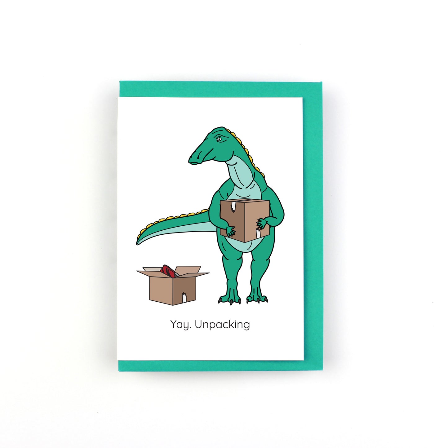 Yay. Unpacking Dinosaur Greeting Card