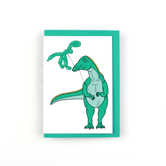 Balloon Animal Dinosaur Greeting Card - T-Rex