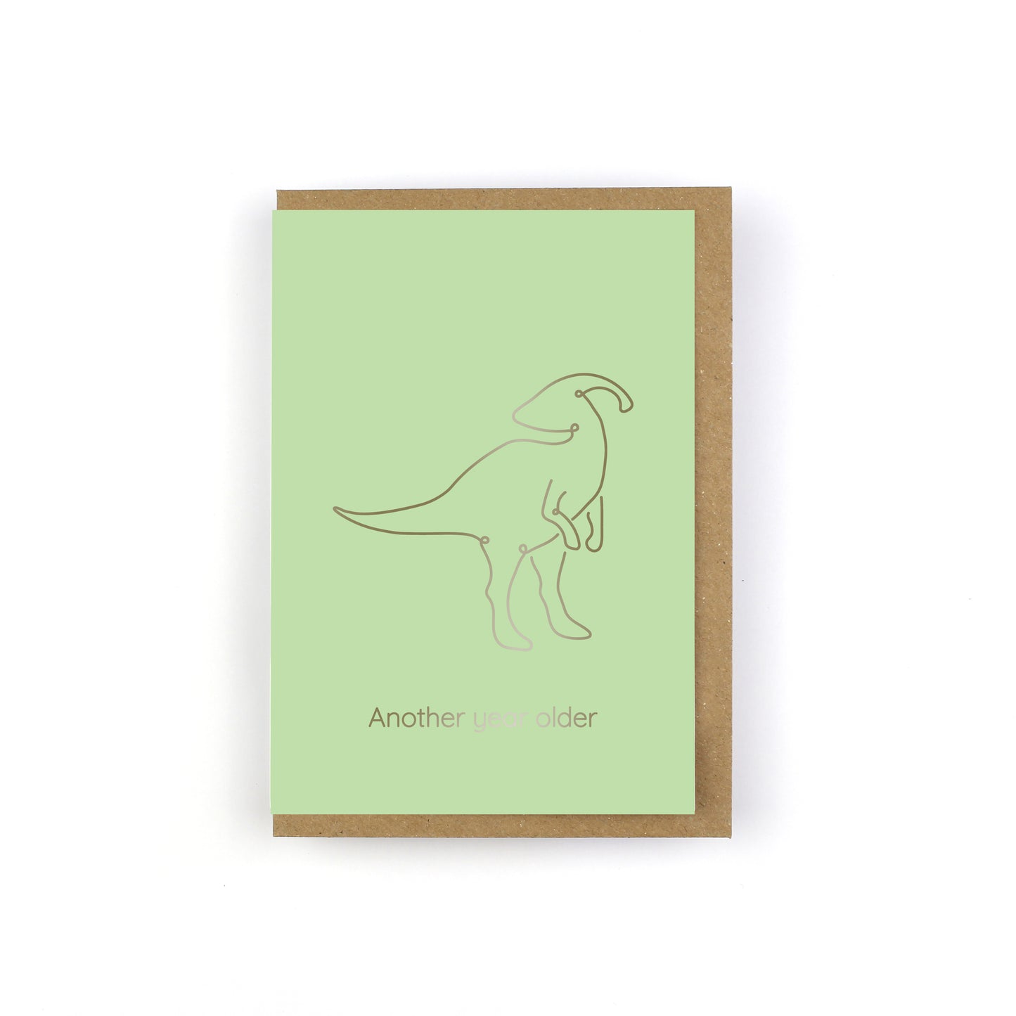 Another Year Older Dinosaur Greeting Card - Line-O-Saurs