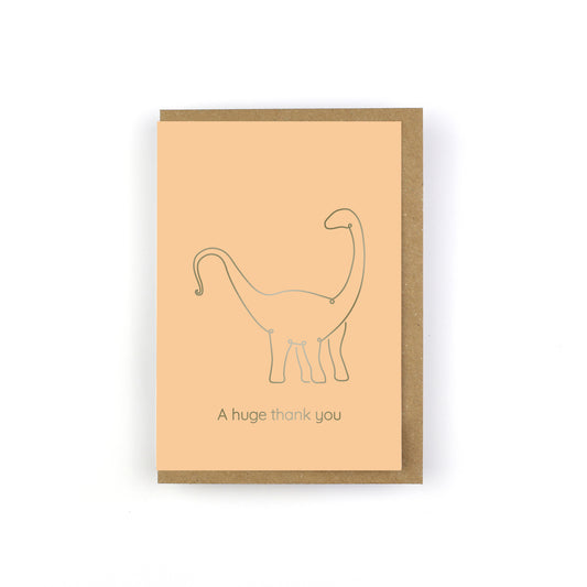A Huge Thank You Dinosaur Greeting Card - Line-O-Saurs