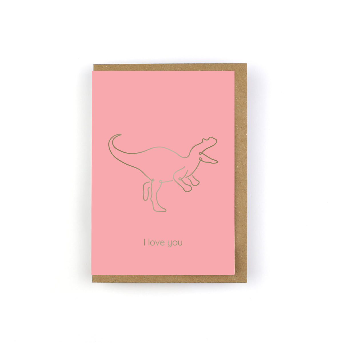 I Love You Dinosaur Greeting Card - Line-O-Saurs