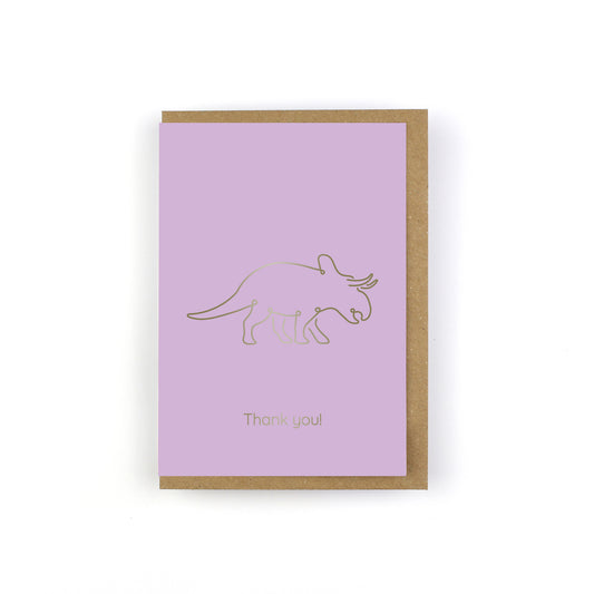 Thank you Dinosaur Greeting Card - Line-O-Saurs