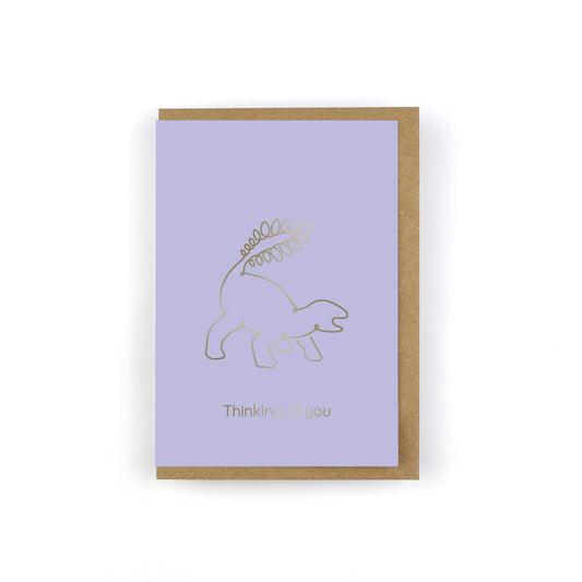 Thinking of you Dinosaur Greeting Card - Line-O-Saurs