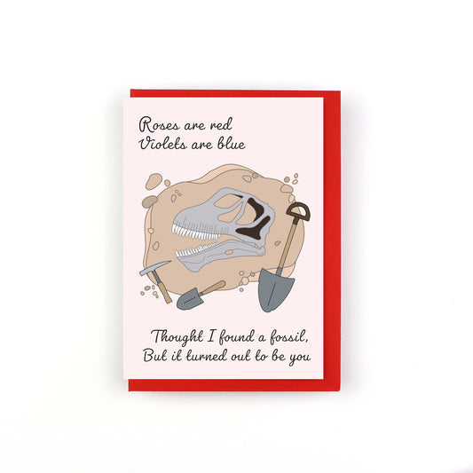 Poem - You are a Fossil Dinosaur Birthday Greeting Card