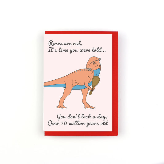 Poem - Million Years Old Dinosaur Birthday Greeting Card