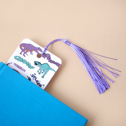 Dinosaur Words Bookmark With Optional Tassel