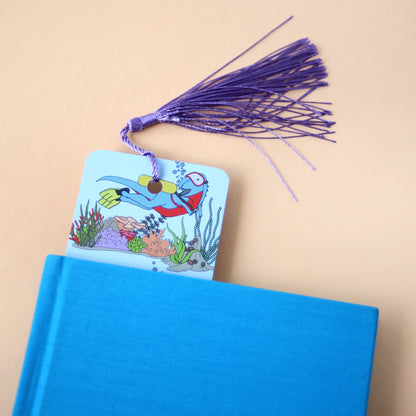Under The Sea Dinosaur Bookmark With Optional Tassel