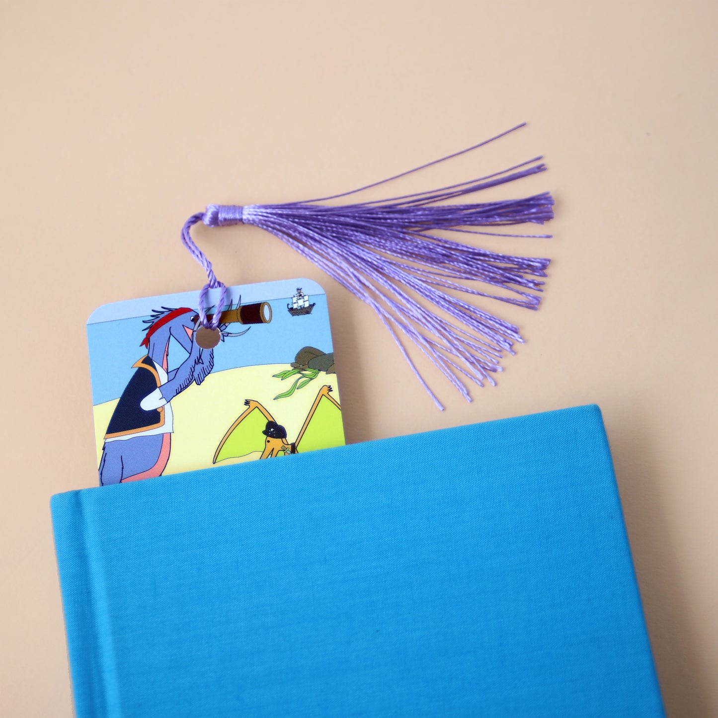 Dinosaur Pirate Bookmark With Optional Tassel