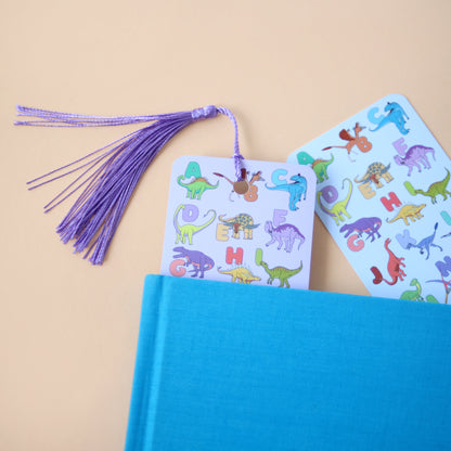 Dinosaur Alphabet Bookmark With Optional Tassel