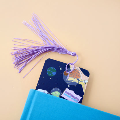 Dinosaur Space Bookmark With Optional Tassel