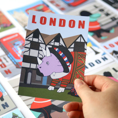 London Dinosaur Postcard - Tower of London