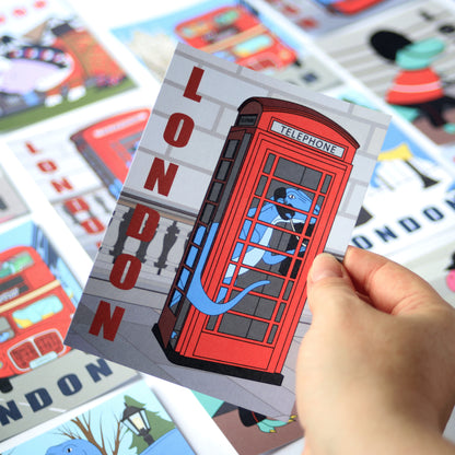 London Dinosaur Postcard - Phonebox