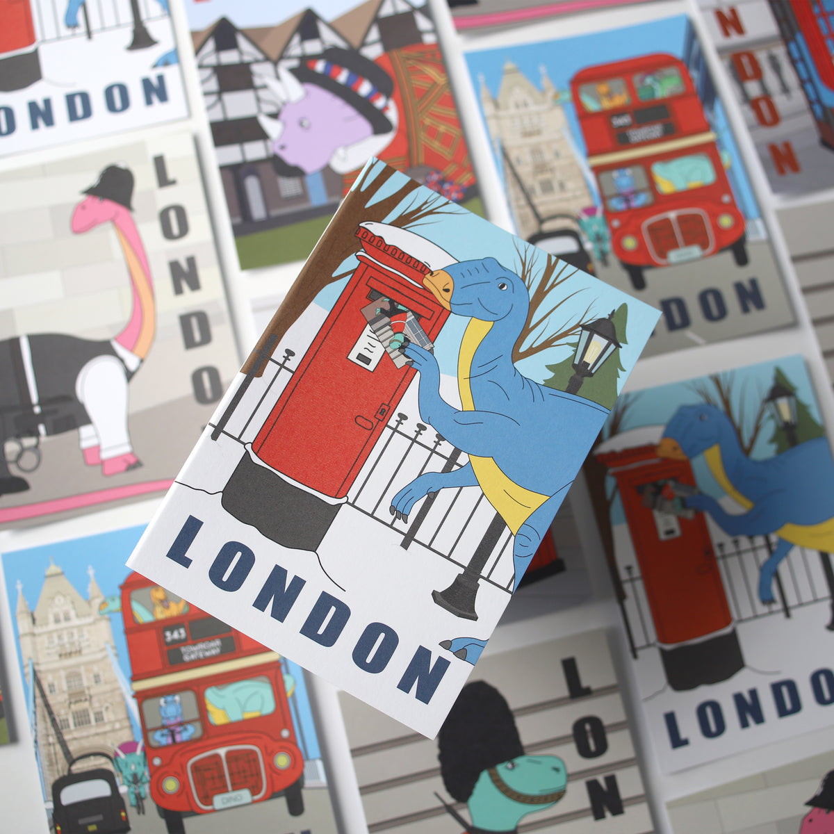 London Dinosaur Postcard - Postbox