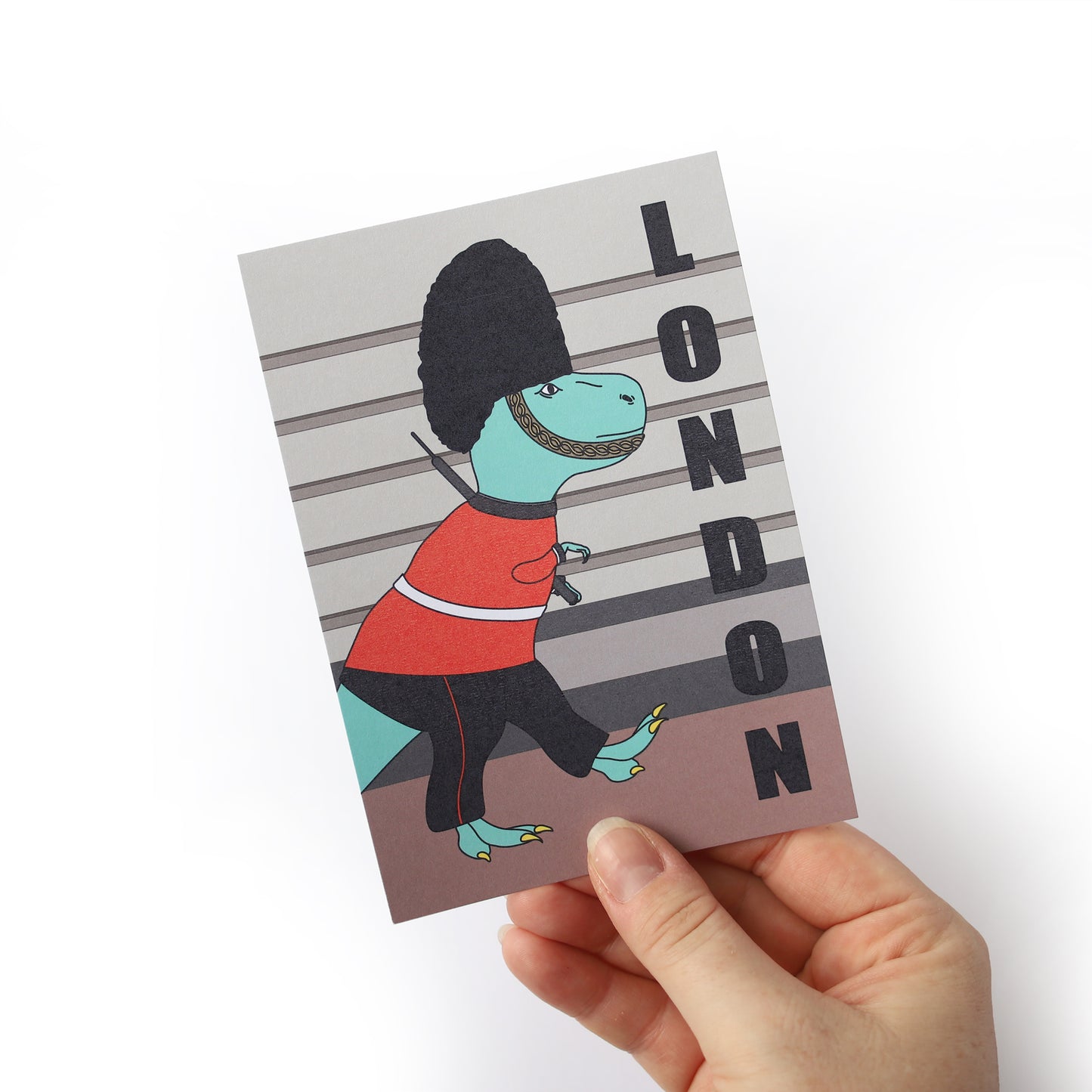London Dinosaur Postcard - Guard