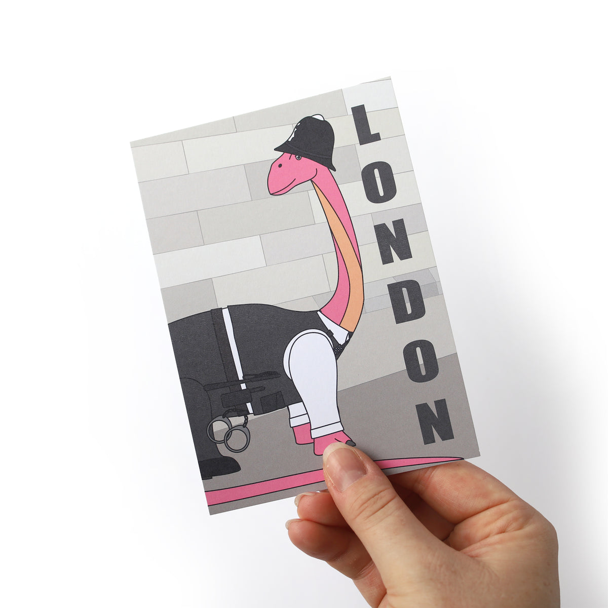 London Dinosaur Postcard - Police