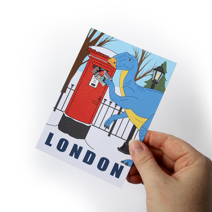 London Dinosaur Postcard - Postbox