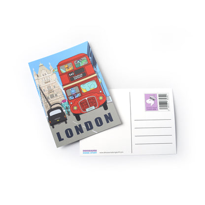 London Dinosaur Postcard - Bus