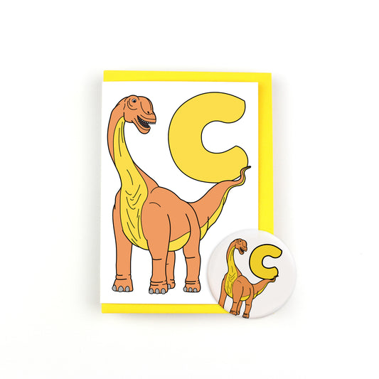 Dinosaur Alphabet C Greeting Card