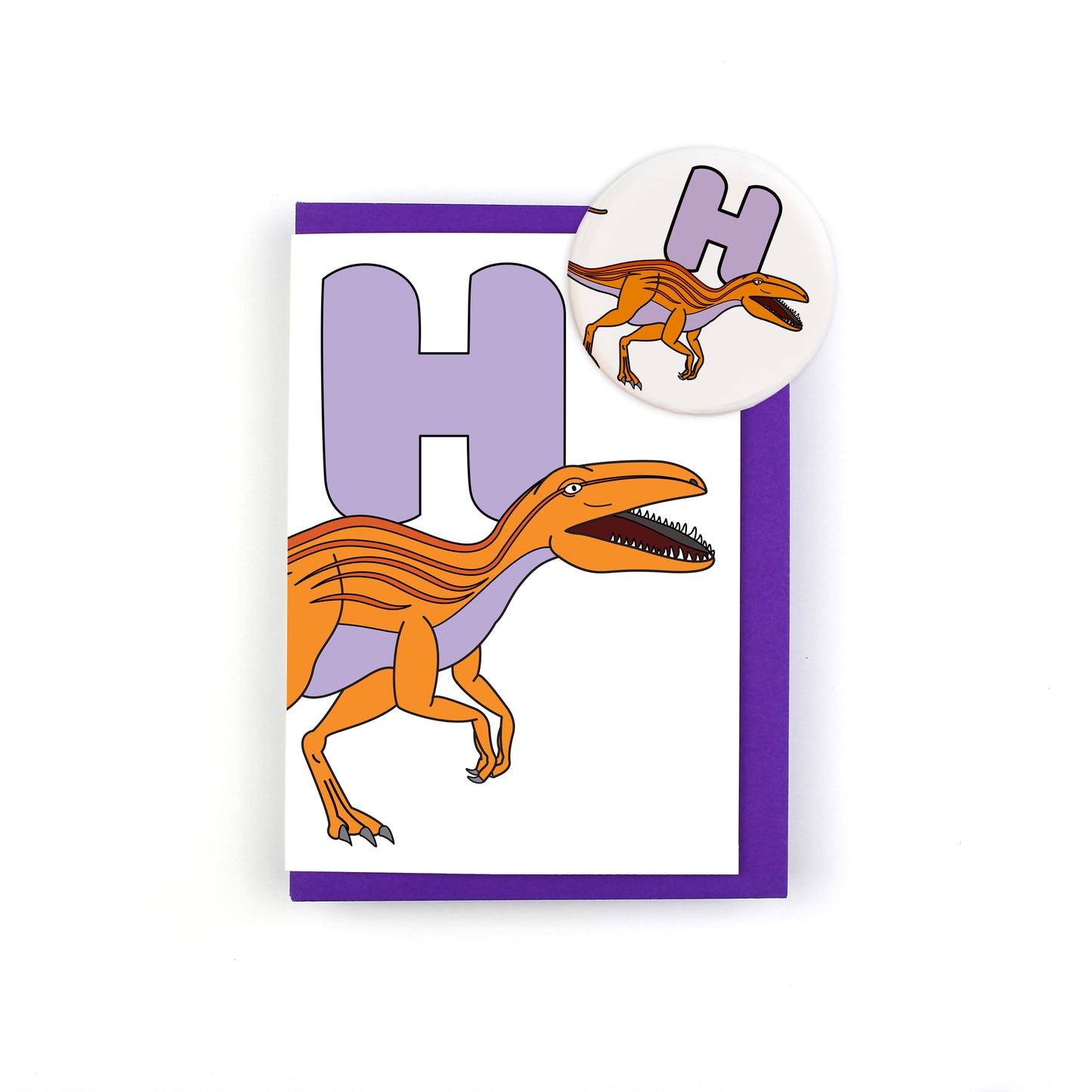 Dinosaur Alphabet H Greeting Card