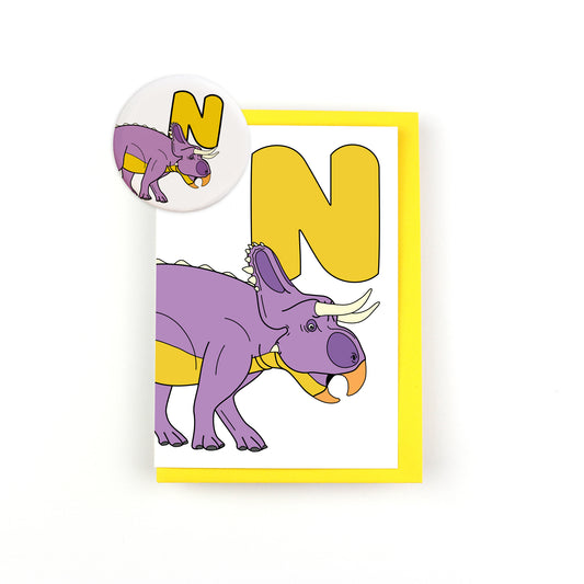 Dinosaur Alphabet N Greeting Card