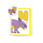 Dinosaur Alphabet N Greeting Card