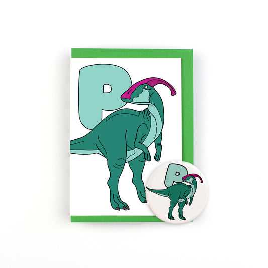 Dinosaur Alphabet P Greeting Card