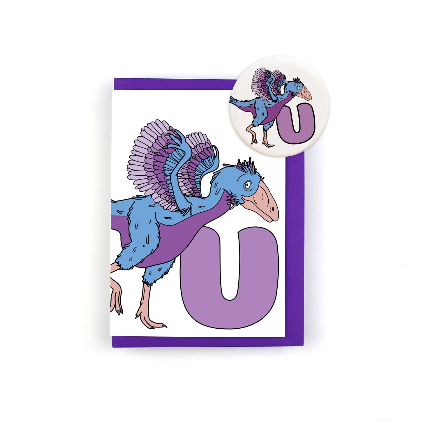 Dinosaur Alphabet U Greeting Card
