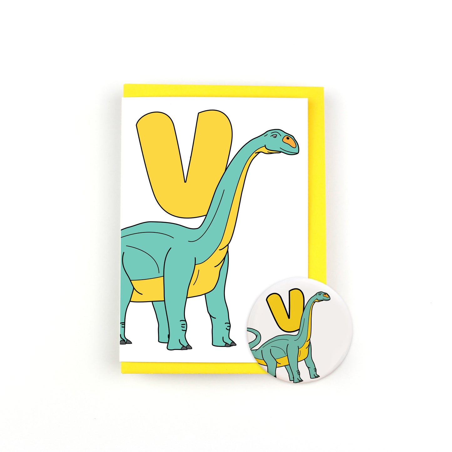 Dinosaur Alphabet V Greeting Card