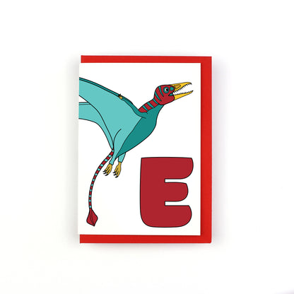 Dinosaur Alphabet E Greeting Card