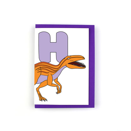 Dinosaur Alphabet H Greeting Card