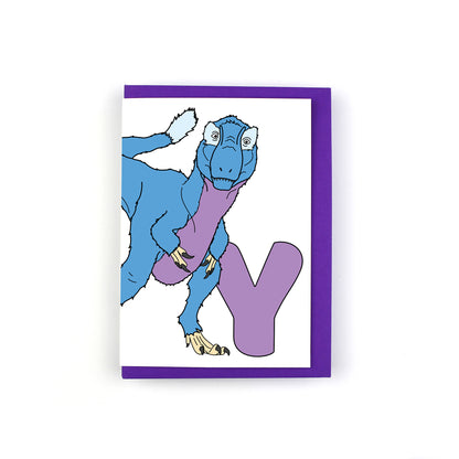 Dinosaur Alphabet Y Greeting Card