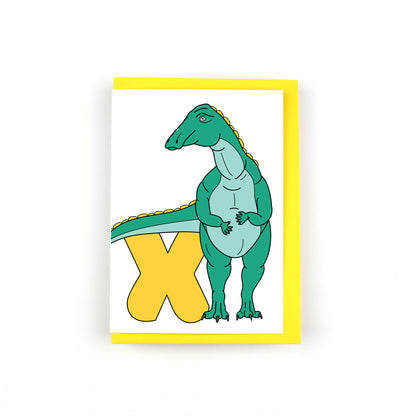Dinosaur Alphabet X Greeting Card