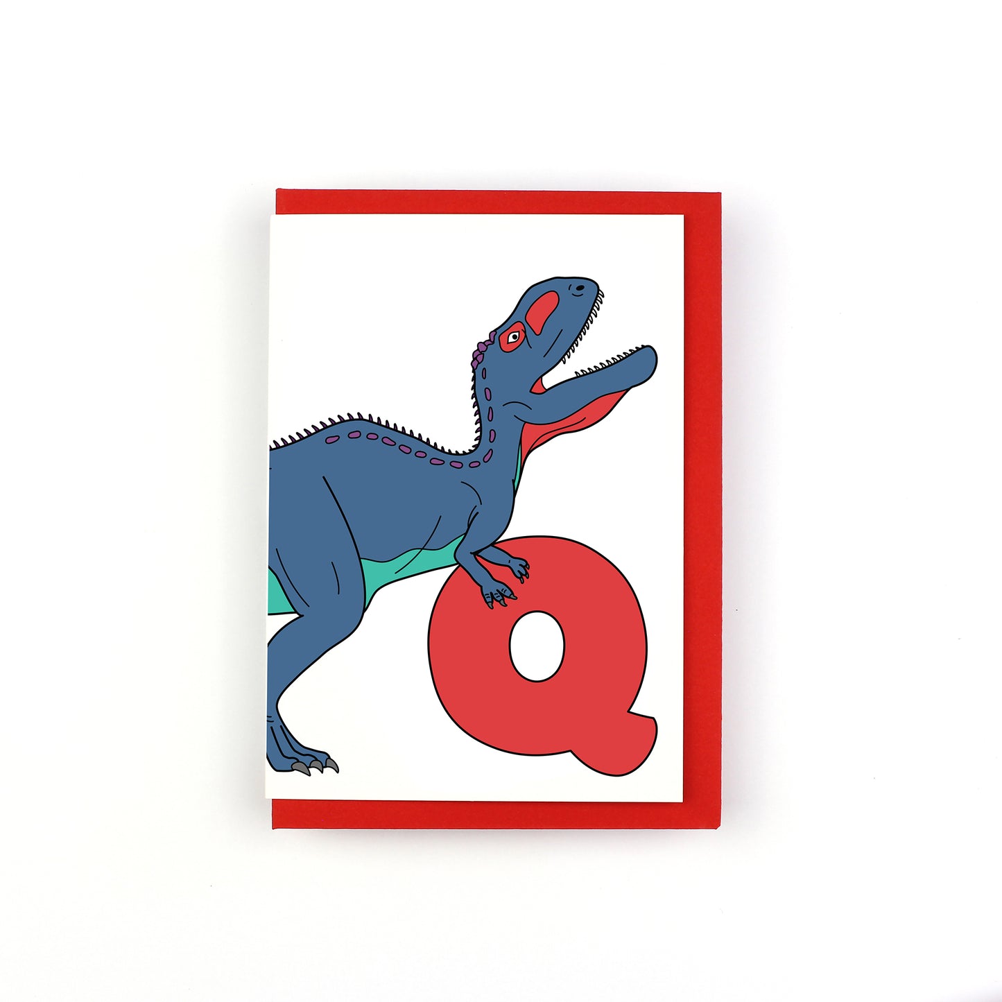 Dinosaur Alphabet Q Greeting Card