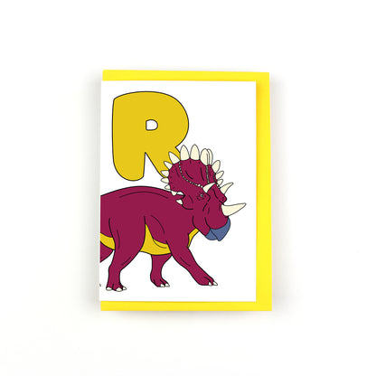 Dinosaur Alphabet R Greeting Card