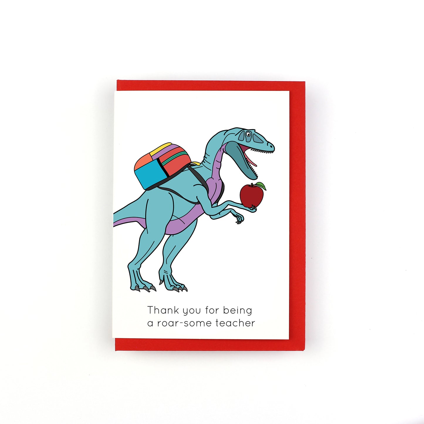 Thank You Teacher Dinosaur Greeting Card